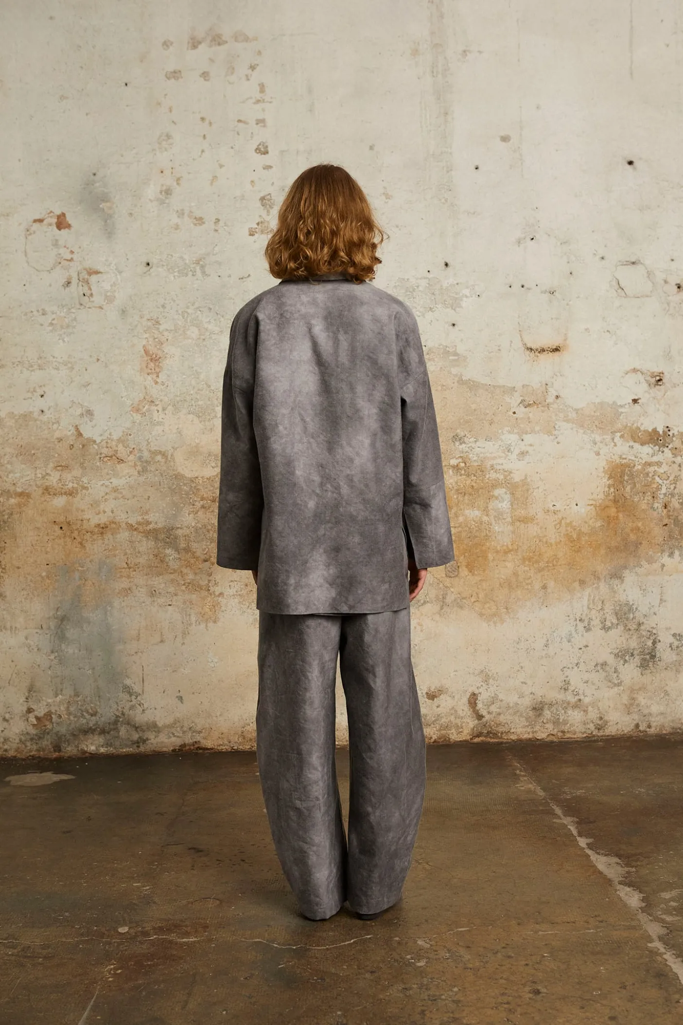 Rocco, lilac maltinto overshirt in linen and wool