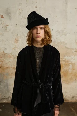 Roisin, black velvet jacket