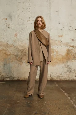 Ruwen, grey high-waisted pants
