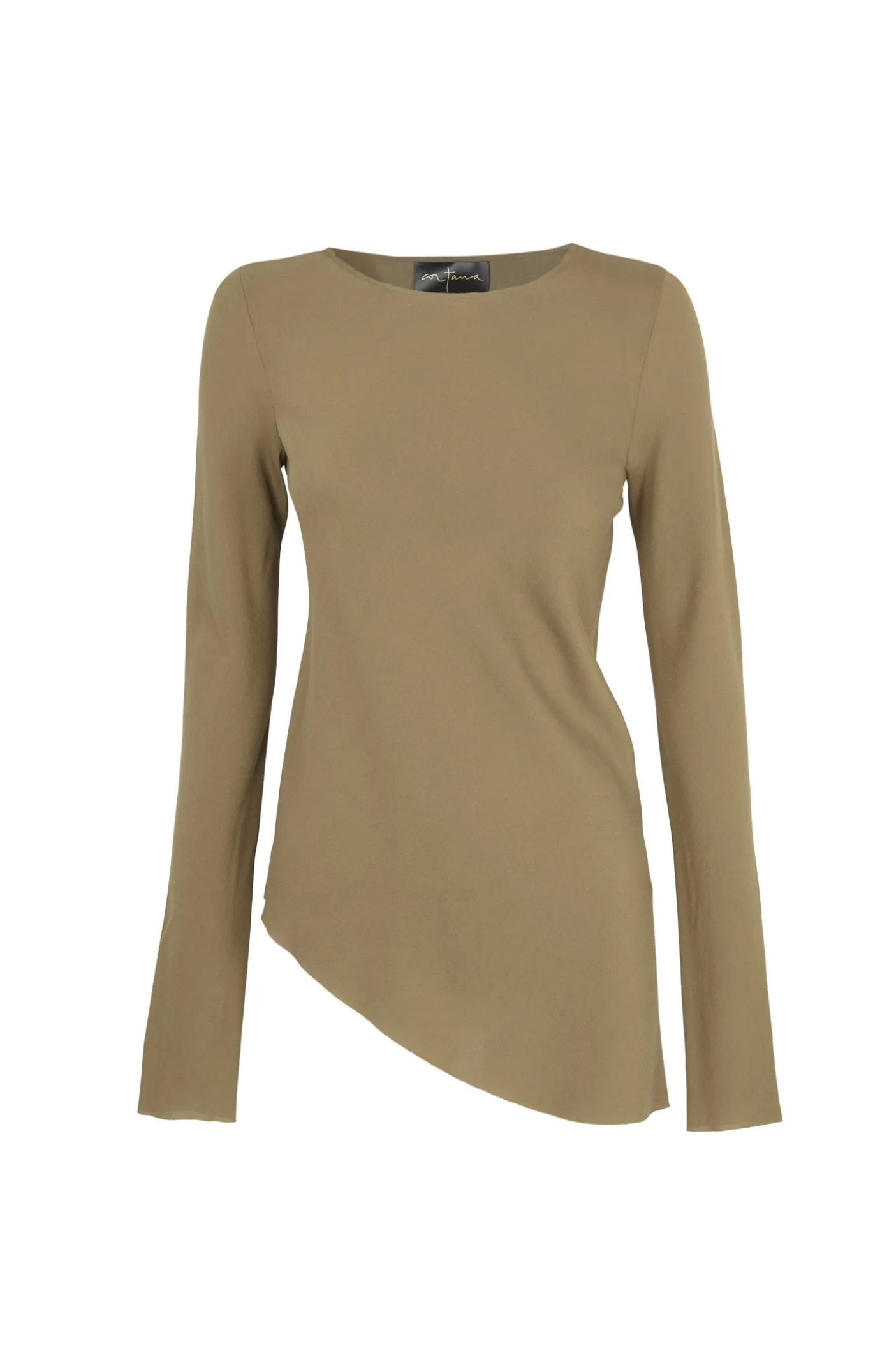 Sabrina, top en seda stretch kaki