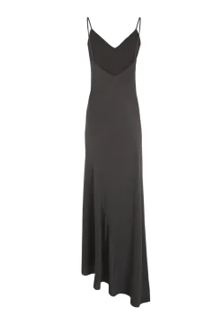 Sabrina, vestido en seda stretch grafito