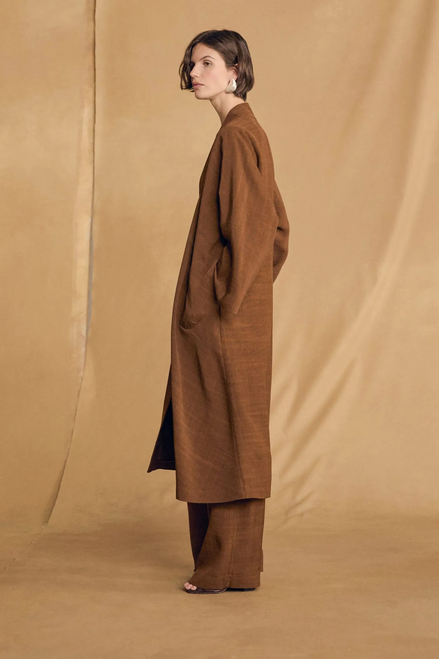 Saga, long cinnamon jacket
