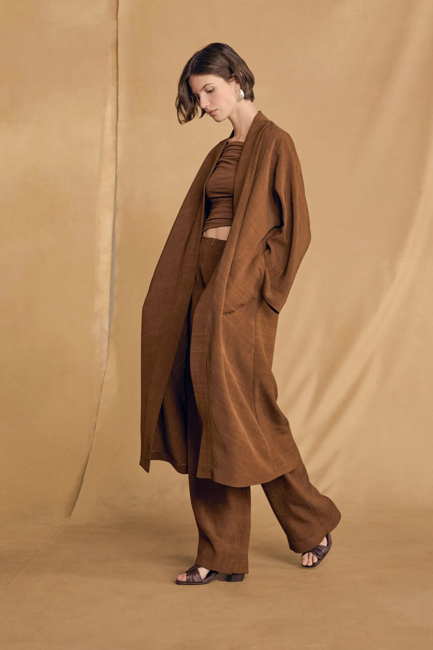 Saga, long cinnamon jacket