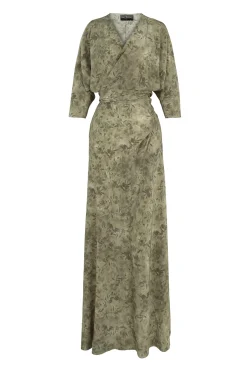 Salma, herba print silk dress