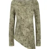 Salma, herba print silk top