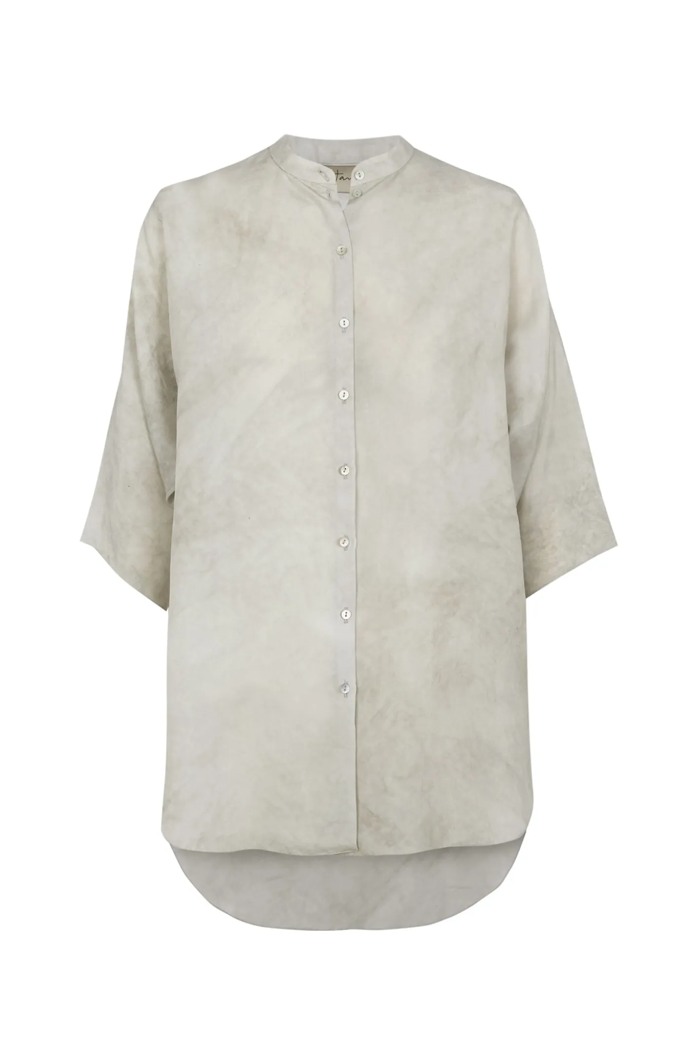 Salome, camisa de seda ceniza maltinto