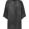 Salome, camisa de seda petroleo maltinto