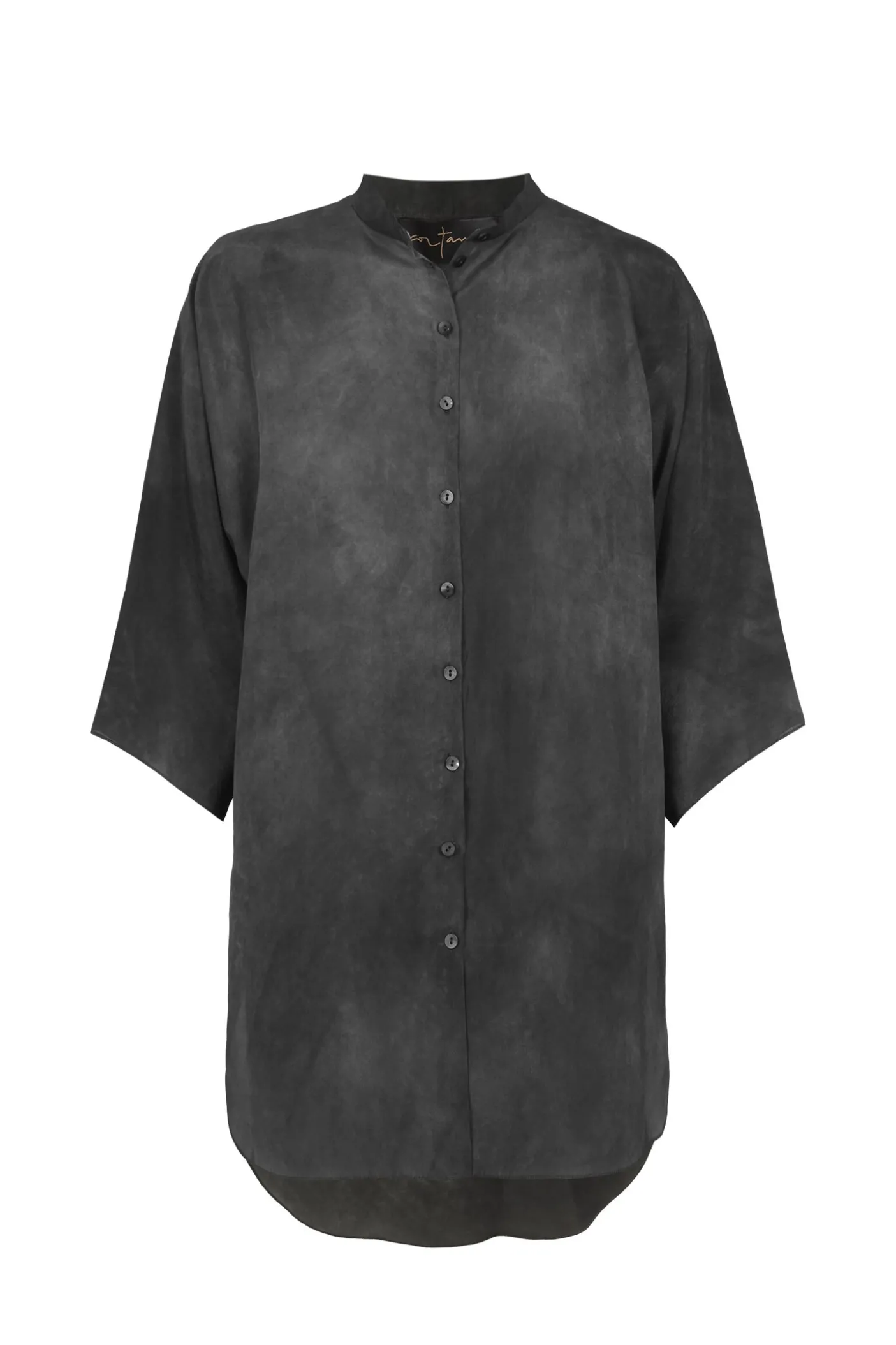 Salome, camisa de seda petroleo maltinto