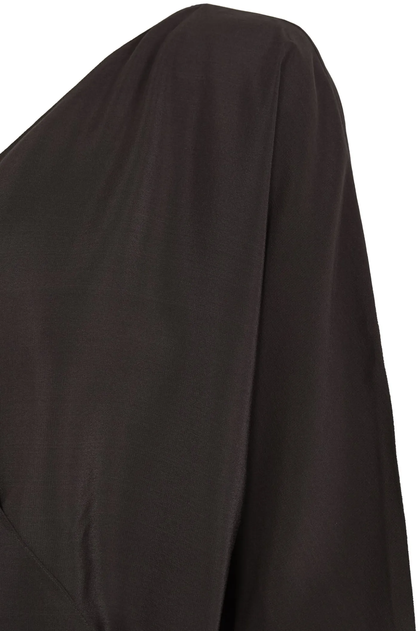 Sara, graphite silk wrap blouse