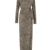 Selenita, dejavu print silk dress