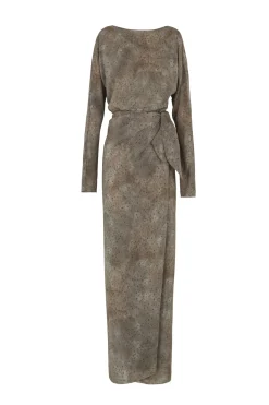 Selenita, dejavu print silk dress