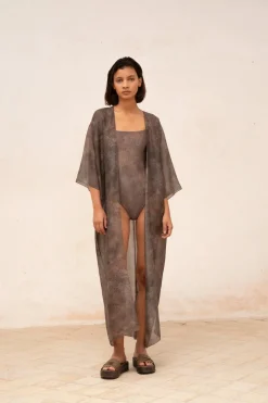 Sera, dejavu print long jacket
