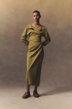 She, pistachio wrap dress