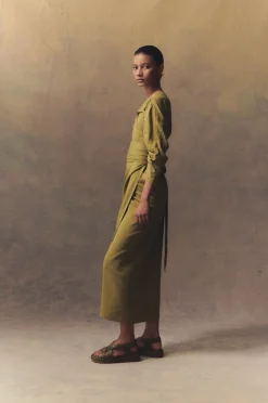 She, pistachio wrap dress