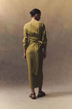 She, pistachio wrap dress