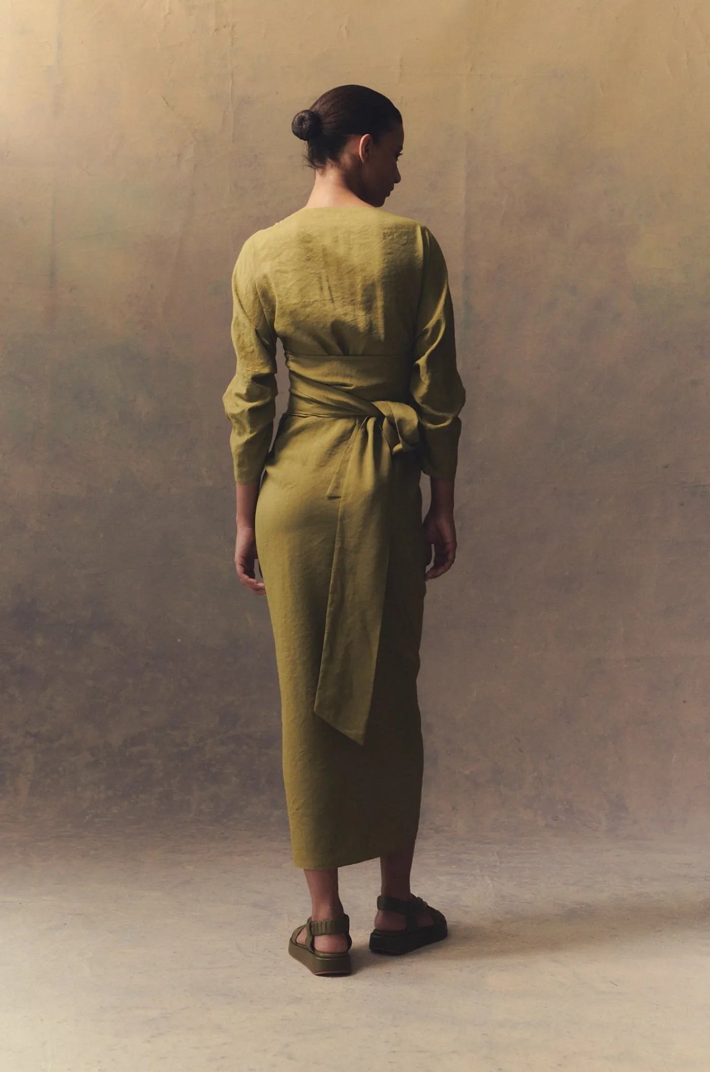 She, pistachio wrap dress