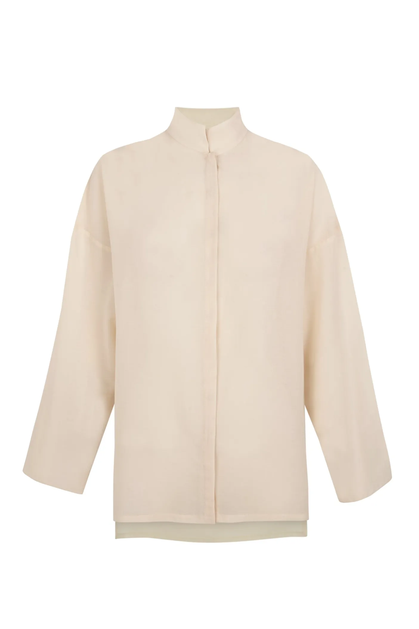 Soles, camisa de voile de algodon marfil