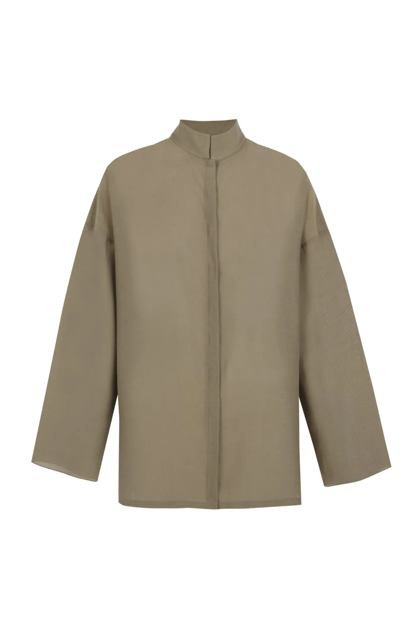 Soles, khaki green cotton voile shirt