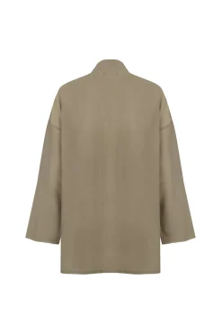 Soles, khaki green cotton voile shirt