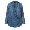 Sophia, island print silk blouse