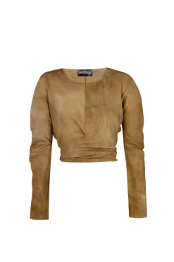 Sparkle, top de seda habotai bronce maltinto