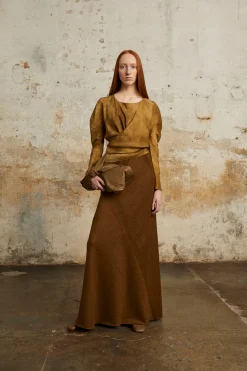 Sparkle, top de seda habotai bronce maltinto