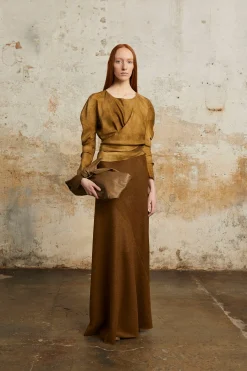 Sparkle, top de seda habotai bronce maltinto