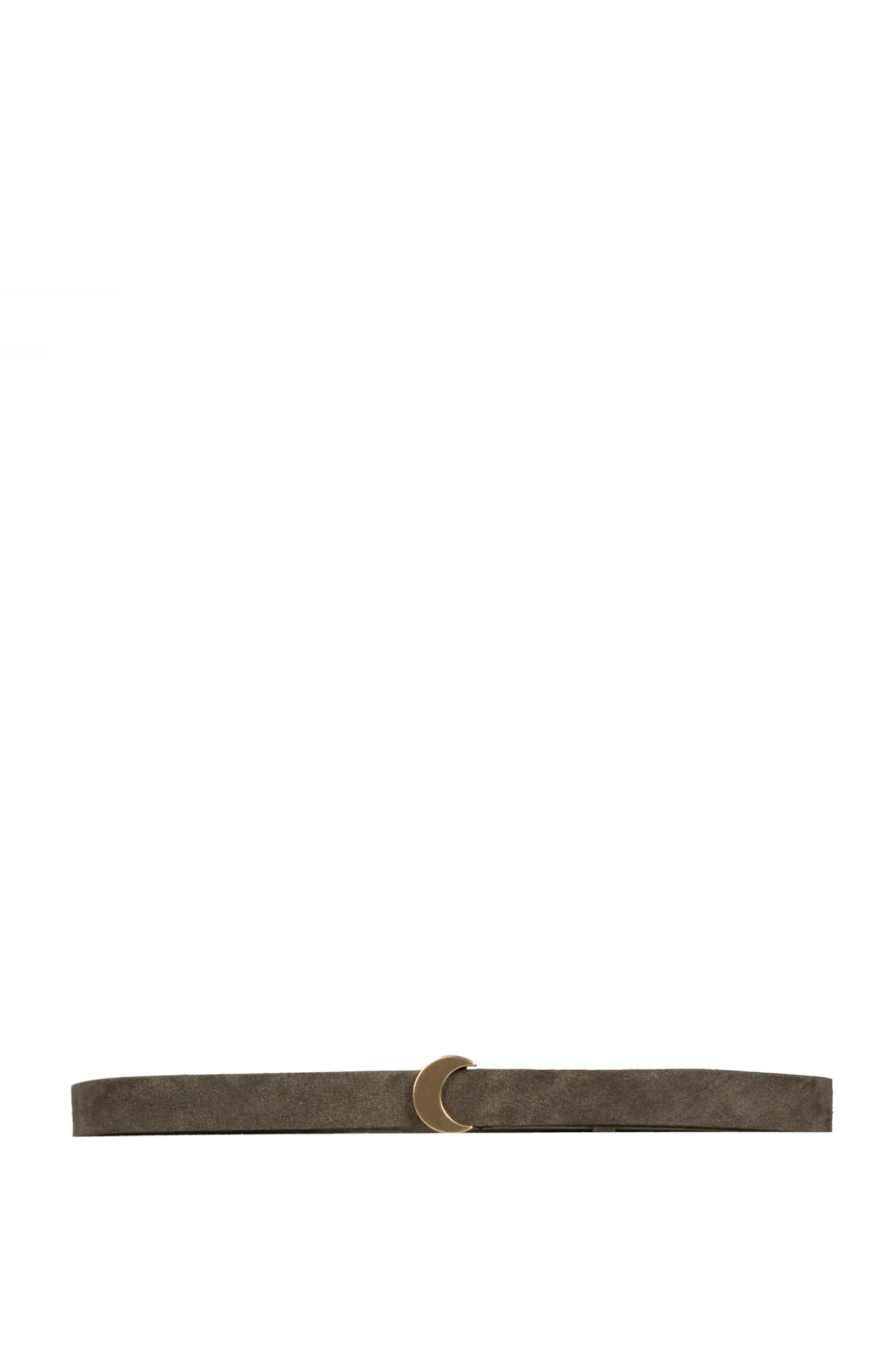Strip, belt in dark green suede