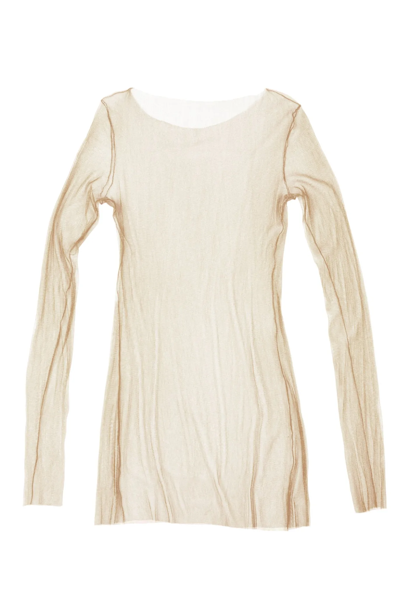 T de Tul, nude silk tulle top