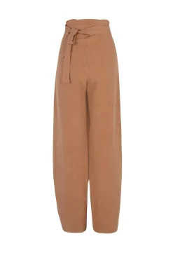 Tanami, terracotta linen and silk pants