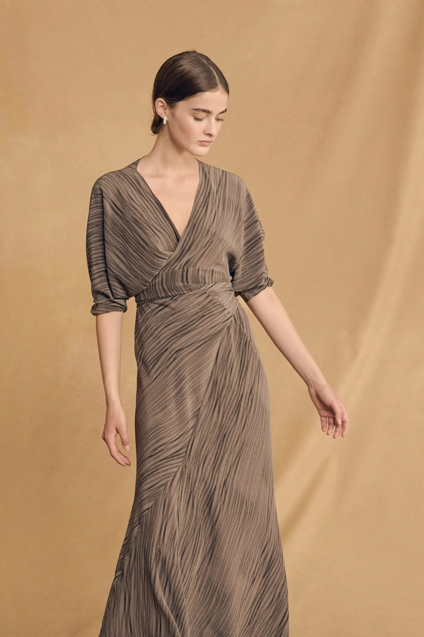 Tarantella, vestido de seda calma print