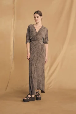 Tarantella, vestido de seda calma print