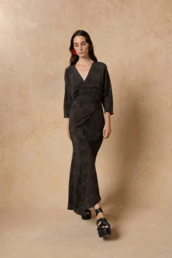 Tarantella, vestido en seda daria print