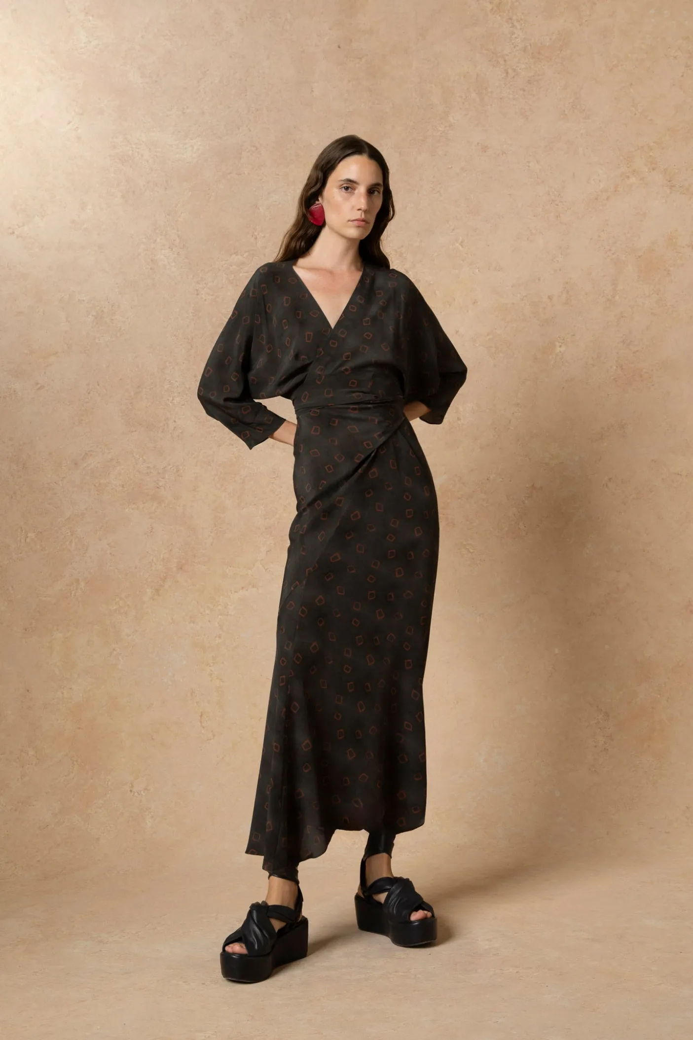 Tarantella, vestido en seda daria print