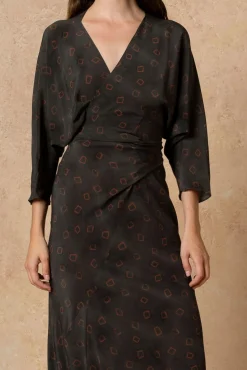 Tarantella, vestido en seda daria print