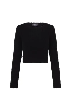 Tender, black baby camel and silk knit jumper