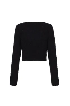 Tender, black baby camel and silk knit jumper