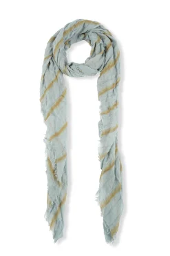 Tilo, foulard de rayas aqua y dorado