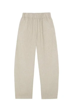 Tilo, gray and brown striped pants