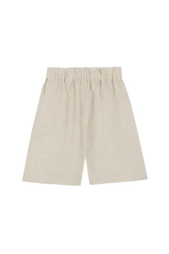 Tilo, gray and brown striped shorts