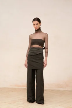 Turmalina, top bustier grafito