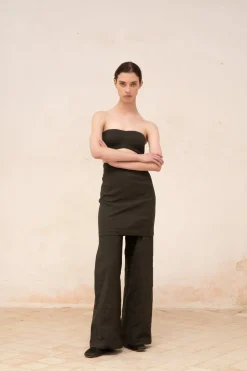 Turmalina, top bustier grafito