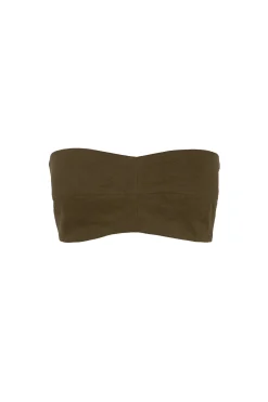Turmalina, top bustier kaki