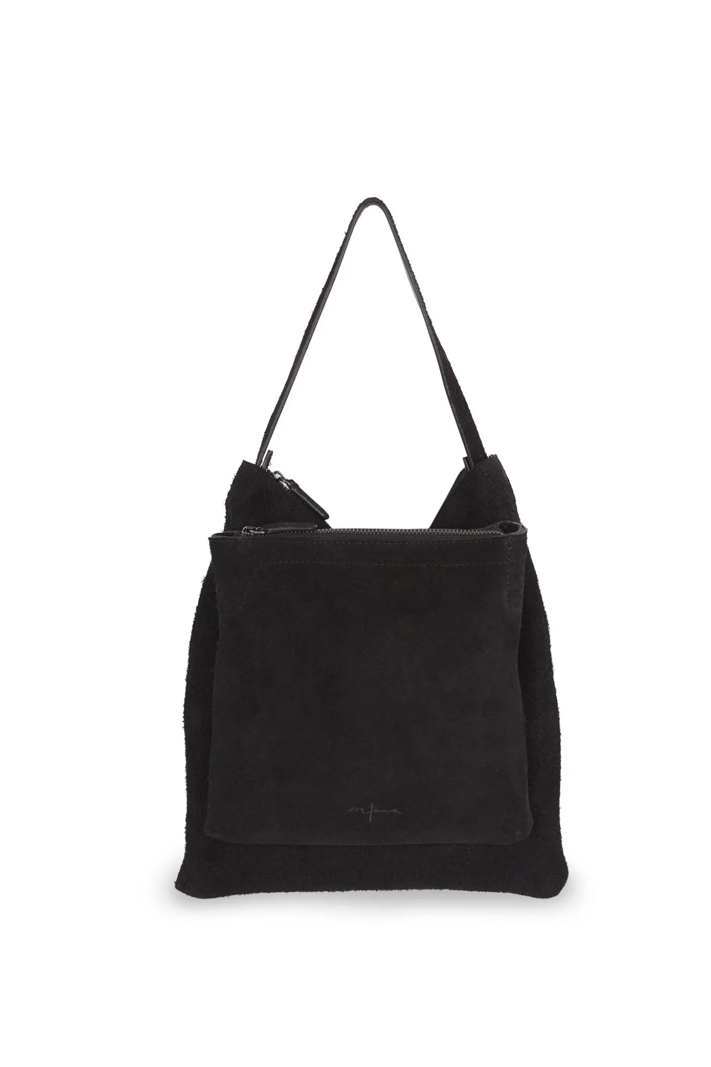Twice, black leather combo bag