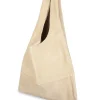 U L, bag in ecru brushed suede
