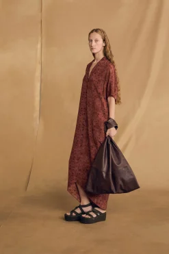 U XL, bolso de cuero granate oscuro