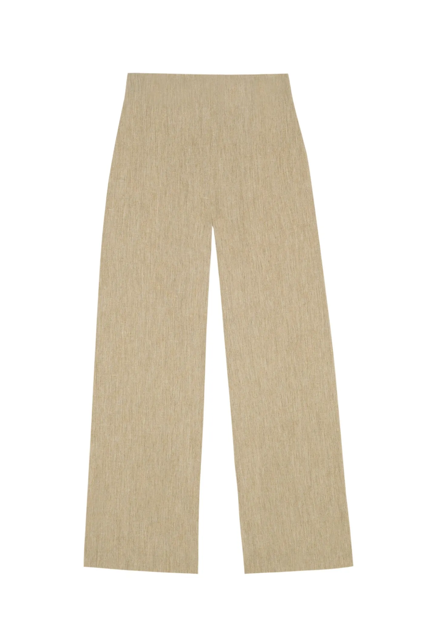Una, beige melange linen and wool pants