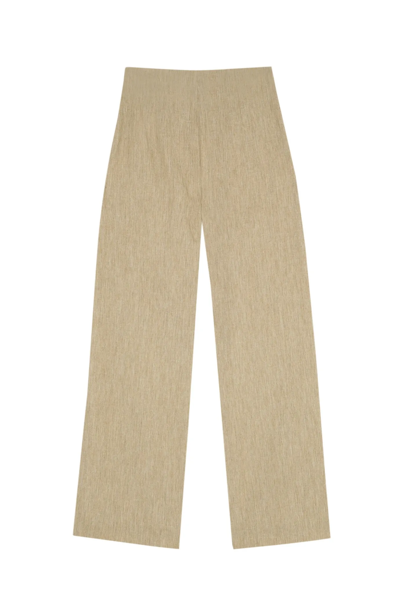 Una, beige melange linen and wool pants