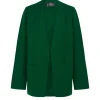 Viena, emerald green linen and virgin wool jacket