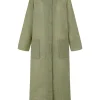 Wax, green waxed cotton raincoat